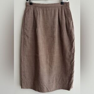 Christian Dior 1980’s Suit Pencil Skirt, Brown, Size 4